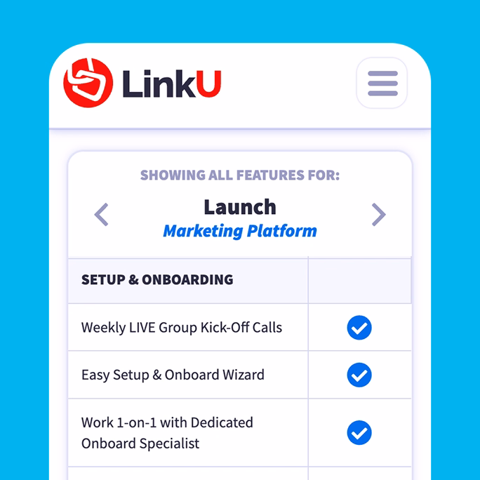 LinkU website pricing page comparison checklist